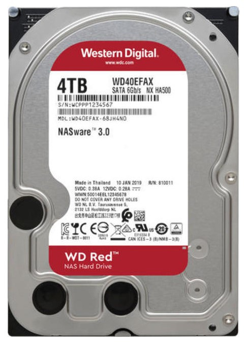 Картинка - Жесткий диск WD Original SATA-III 4Tb WD40EFAX Red (5400rpm) 256Mb 3.5"