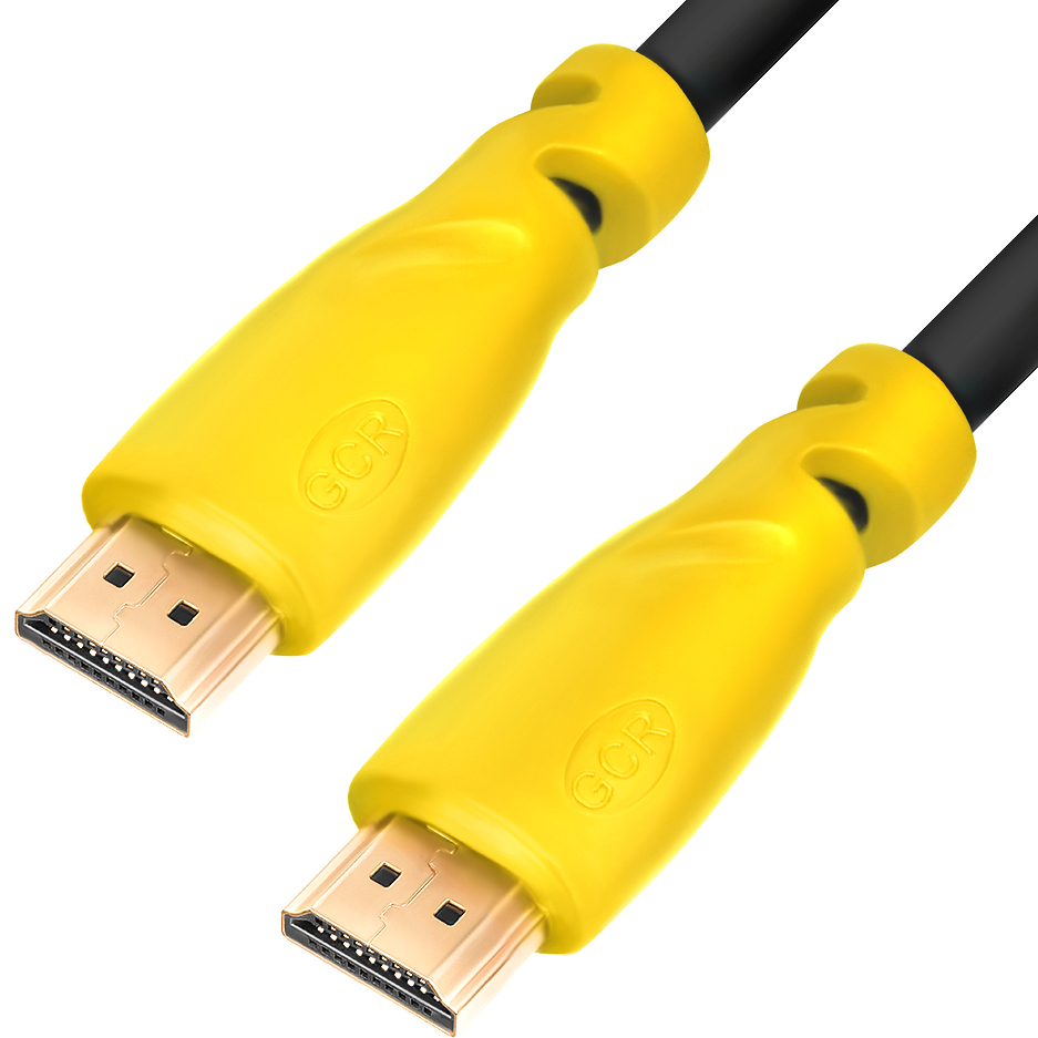 Купить GCR Кабель 1.5m HDMI версия 1.4, черный, желтые коннекторы, OD7.3mm,  30/30 AWG, позолоченные контакты, Ethernet 10.2 Гбит/с, 3D, 4K  GCR-HM340-1.5m, экран Greenconnect GCR-HM340-1.5m в интернет-магазине  Неватека по выгодной цене с доставкой,