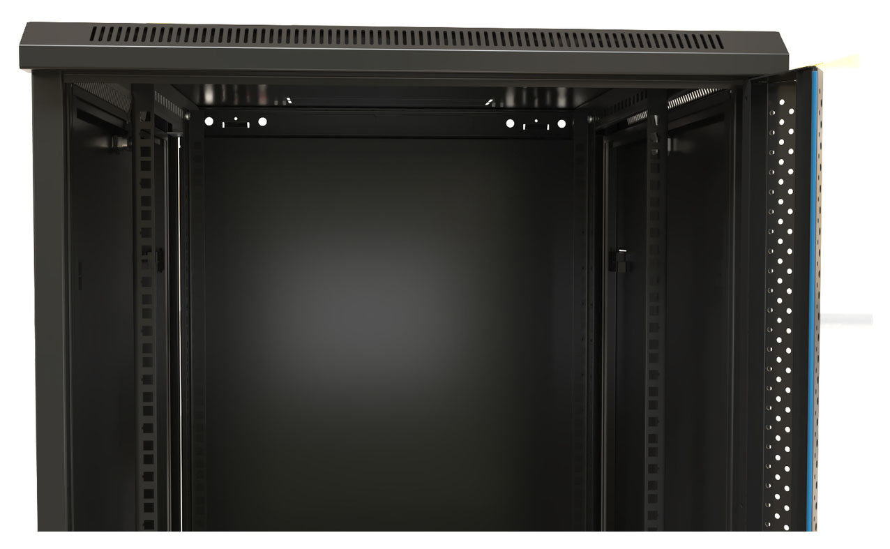 Шкаф серверный Hyperline (TWB-0966-SR-RAL9004) настенный 9U 600x600мм пер.дв.металл 2 бок.пан. 60кг черный IP20 сталь