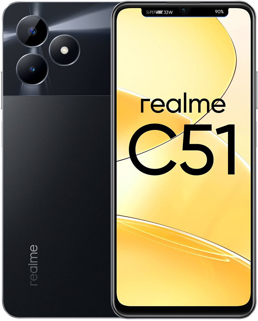 Купить Смартфон Realme RMX3830 C51 128Gb 4Gb черный моноблок 3G 4G 2Sim  6.74