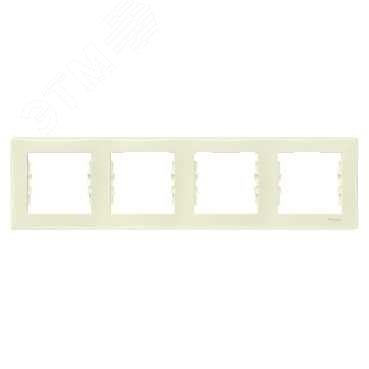 Sedna Рамка 4 поста горизонтальная бежевая
