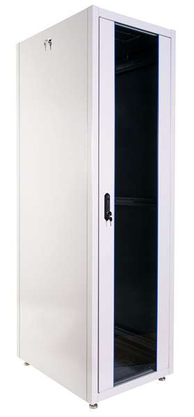 Шкаф телекоммуникационный напольный ЭКОНОМ 42U (600  1000) дверь стекло, дверь металл (ШТК-Э-42.6.10-13АА)