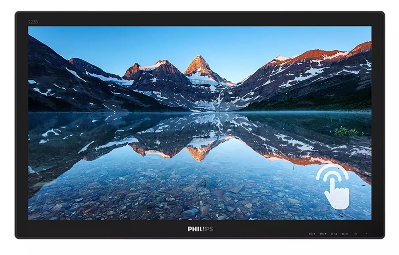 Картинка - Монитор 21,5" Philips 222B9TN 1920х1080@60Гц TN W-LED 16:9 SmoothTouch 1ms VGA DVI-D HDMI DP 2xUSB3.0 50M:1 1000:1 170/160 250cd Tilt HAS Speakers Black (222B9TN/00)