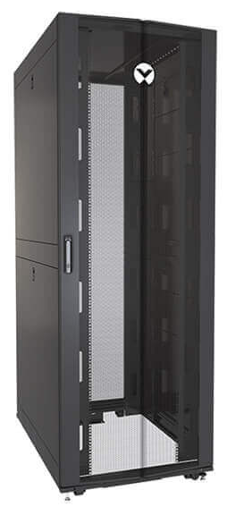 Коммуникационный шкаф Vertiv Rack 48U 2265mm H x 600mm W x 1215mm D with 77% Perforated Locking Front Door, 77% Perforated Split Locking Rear Doors, Color RAL 7021 Black gray (VR3307)