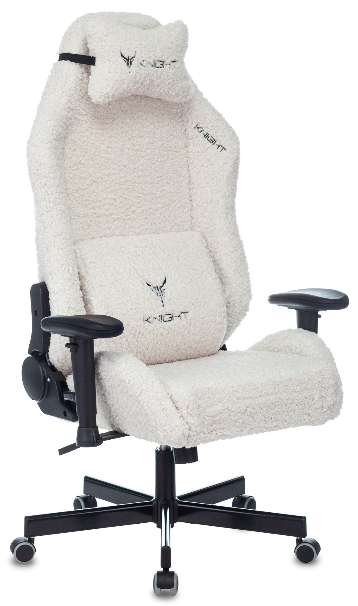 Кресло игровое Knight T1 молочный экомех с подголов. крестовина металл