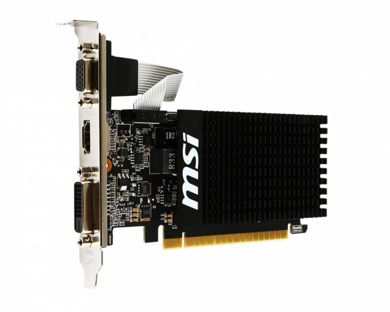 Картинка - Видеокарта MSI PCI-E GT 710 2GD3H LP nVidia GeForce GT 710 2048Mb 64bit DDR3 954/1600 DVIx1/HDMIx1/CRTx1/HDCP Ret low profile
