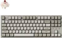 Классическая TKL (80%) механическая клавиатура Keychron C1 Pro 8K - проводная, 87 клавиш, цвет Retro, переключатели Keychron Super Brown