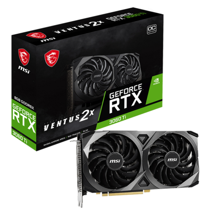 Картинка - Видеокарта MSI Gaming nVidia RTX 3060 Ti 8192 19000 256 RTL [RTX 3060 Ti VENTUS 2X 8GD6X OC] RTX 3060 Ti VENTUS 2X 8GD6X OC