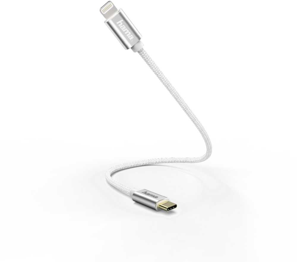 Картинка - Кабель Hama 00187209 USB Type-C (m) Lightning (m) 0.2м белый