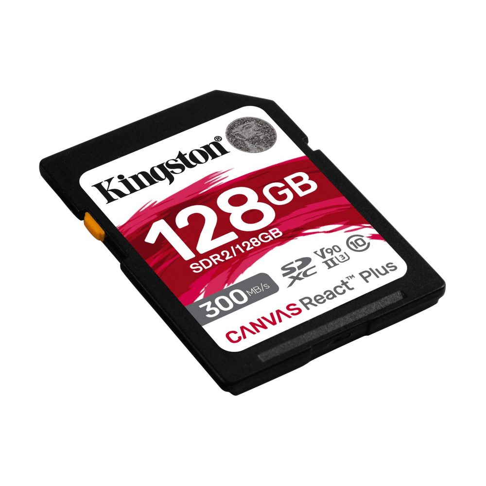 Картинка - Карта памяти Kingston 128GB Canvas React Plus SDXC UHS-II 300R/260W U3 V90 SDR2/128GB