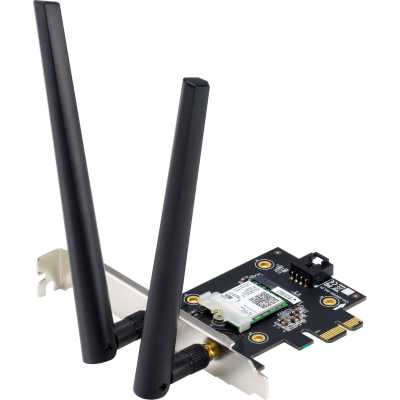 Картинка - Сетевой адаптер WiFi + Bluetooth Asus PCE-AX3000 AX3000 PCI Express (ант.внеш.съем) 2ант.