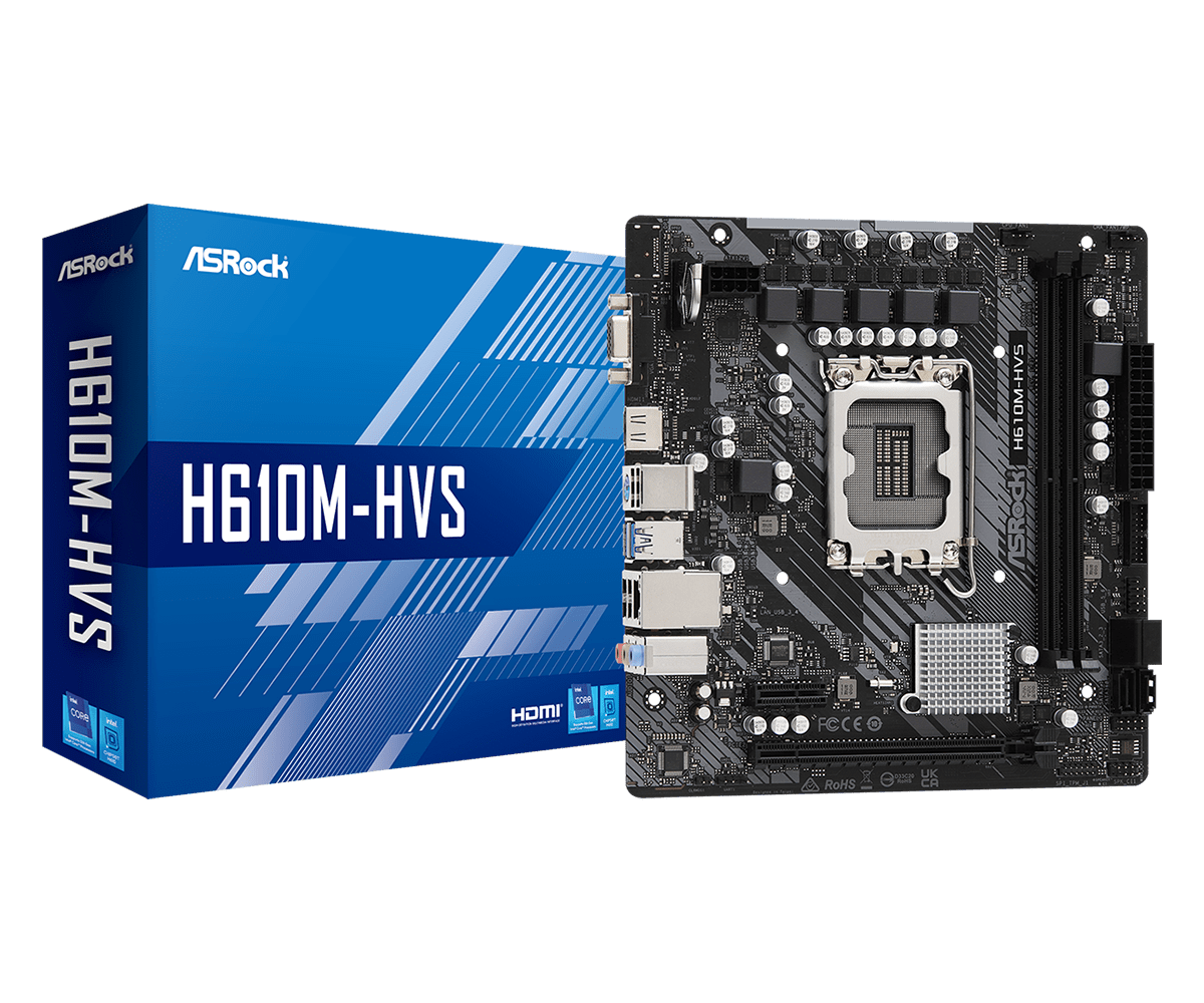 Картинка - Материнская плата H610 S1700 MATX H610M-HVS ASROCK