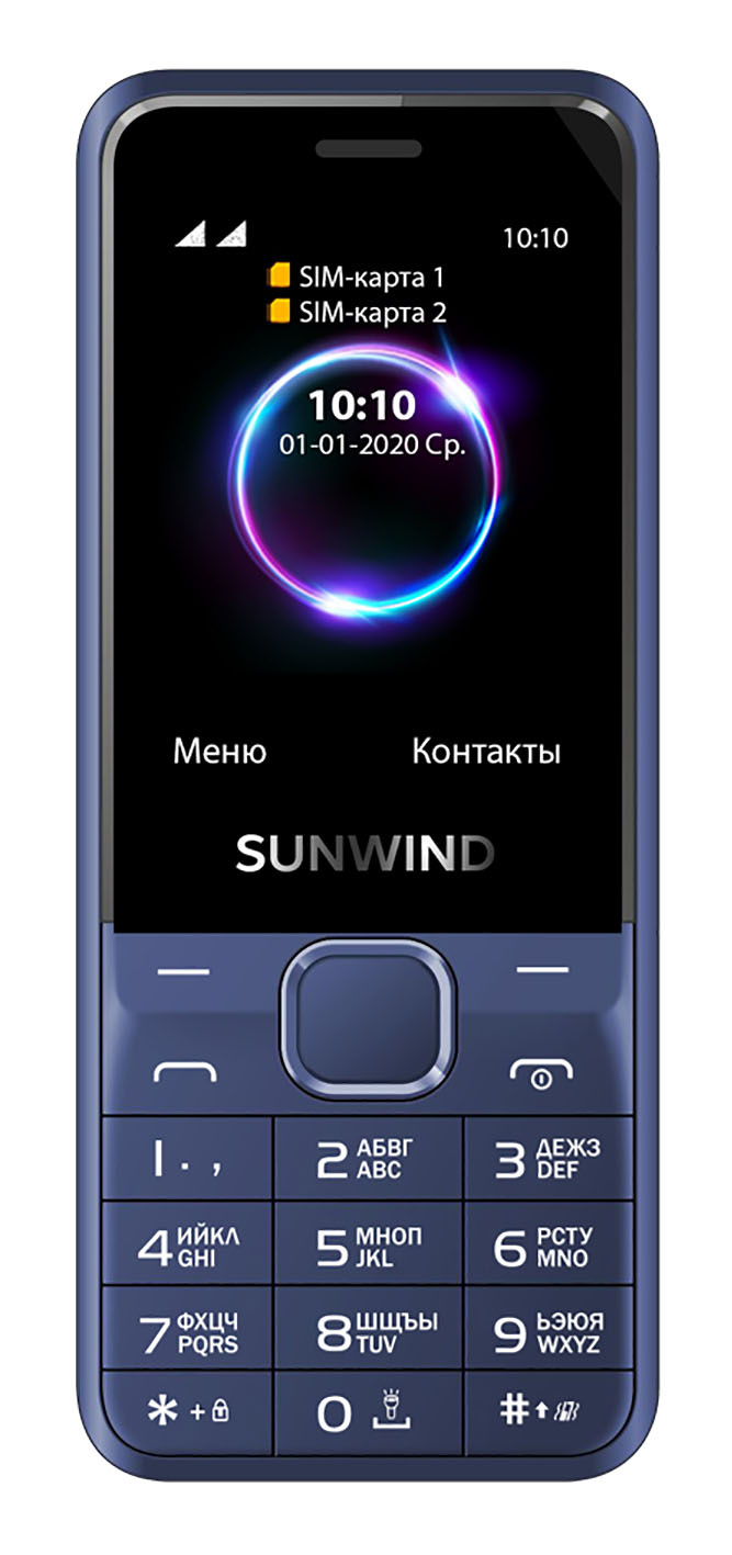 Купить Мобильный телефон SunWind C2401 CITI 32Mb синий моноблок 2Sim 2.4