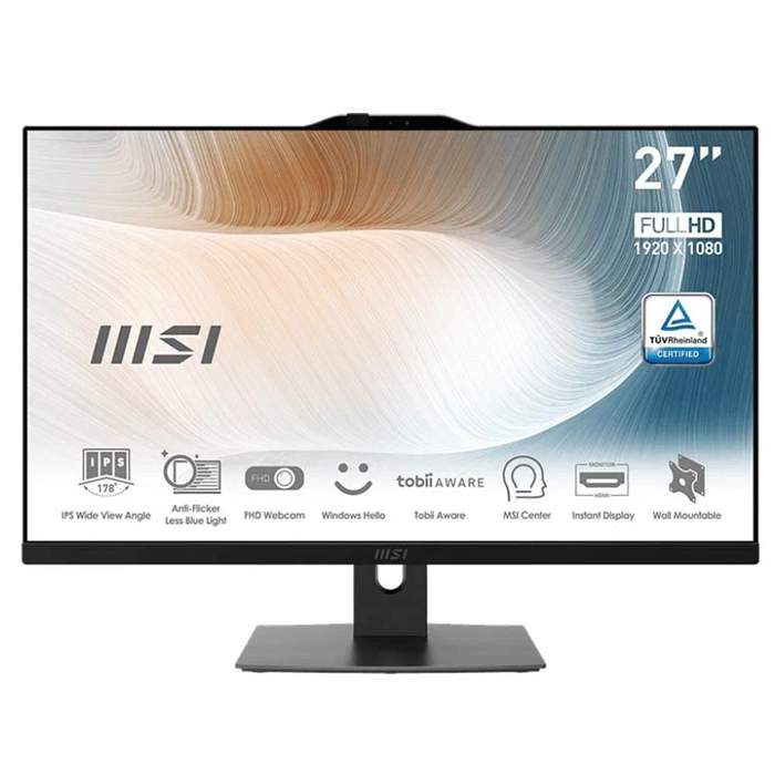 Картинка - Моноблок MSI All-In-One Modern AM272P 27",HD,Anti-Glare,Non-touch,Core i7-1260P,2.1GHz,120W,M.2 1*512GB,16GB(8GB*2),802.11 AX&BT 5,2,1y,Win11Pro(MS-AF82) (9S6-AF8211-230)