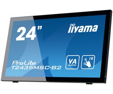 Картинка - Монитор Iiyama 23.6" ProLite T2435MSC-B2 черный VA LED 8ms 16:9 DVI HDMI M/M Cam матовая 250cd 178гр/178гр 1920x1080 D-Sub DisplayPort FHD USB Touch 5.8кг