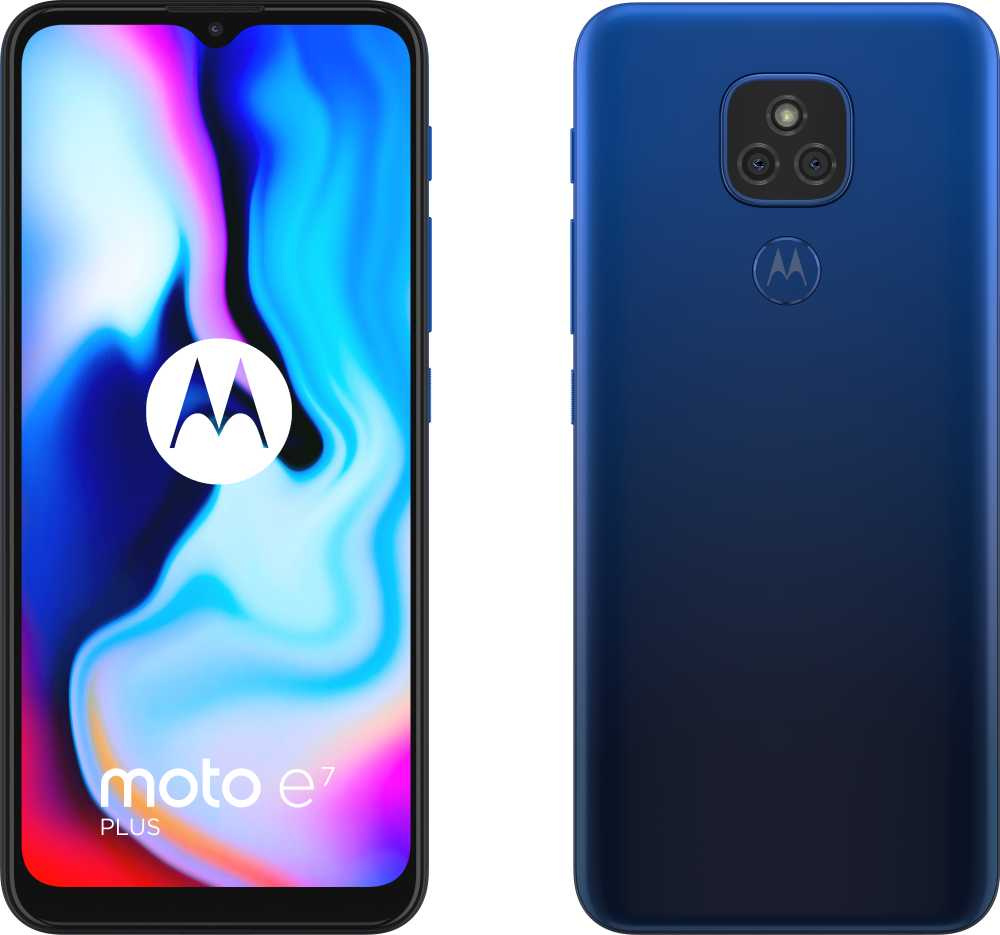 Купить Смартфон Motorola XT2081-2 moto E7 Plus 64Gb 4Gb синий моноблок 3G  4G 2Sim 6.5