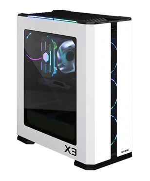Корпус ZALMAN X3, ATX, WHITE, WINDOW, 2x3.5", 2x2.5", 2xUSB2.0, 2xUSB3.0, FRONT 3x120mm RGB, REAR 1x120mm RGB (X3 WHITE)