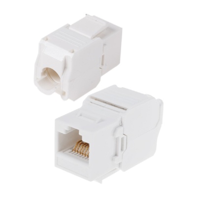 Rexant (05-1052) Модуль Keystone Jack RJ-45(8P8C) UTP, CAT 6, тип 180 градусов, самозажимной, белый