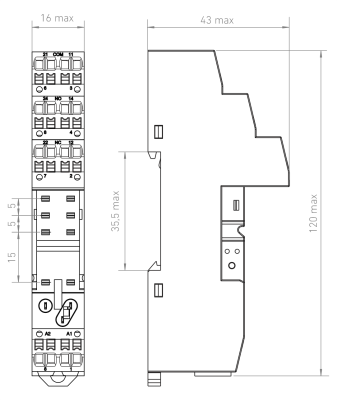 Розетка с push in клеммами для реле RP2.51, RP2.52