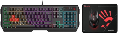 Клавиатура + мышь A4Tech Bloody B1700 клав:черный мышь:черный USB LED (B1700 ( B140N +ES7 + BP-50M))