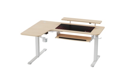 Стол письменный (для компьютера) угловой с электрической регулировкой по высоте EUREKA ERK-EHD-L60R-MW (правый), клён