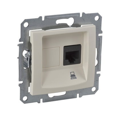 Sedna Розетка компьютерная RJ45 категория 5е в рамку бежевая