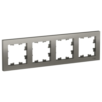 Systeme electric ATN000904 ATLASDESIGN 4-постовая РАМКА, универсальная, СТАЛЬ