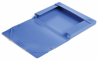 Папка-короб на резинке Бюрократ -BA25/05BLUE пластик 0.5мм корешок 25мм A4 синий