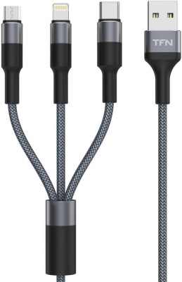 Кабель TFN 3 in 1 TFN-CFZ3IN1GR USB A(m) Lightning (m) micro USB B (m) USB Type-C (m) 1м серебристый/серый