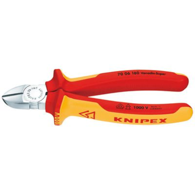 Бокорезы VDE 1000V резка - мягкая проволока 4мм проволока средней твердости 3мм твердая проволока 2мм L=160мм 62HRC диэлкектрические хромированные двухкомпонентные рукоятки