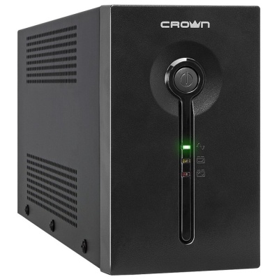 CROWN ИБП CMU-SP650COMBO USB {650VA\390W, корпус металл, 1x12V/7AH,2*EURO + 3*IEC С13, AVR, съёмный кабель питания 1.8 м, RJ-11/45, LED} [CM000003094]
