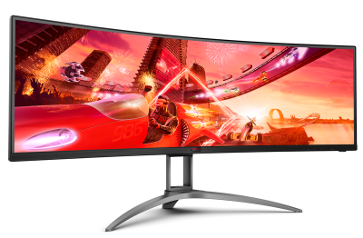 Монитор 48,8" AOC AG493UCX2 Curved 1800R 5120x1440 165Гц VA WLED 32:9 1ms 3*HDMI DP 1*USB-C(DP Alt) 3*USB3.2 3000:1 80M:1 178/178 400cd 2*Speakers5W HAS Tilt Swivel External Black (AG493UCX2)