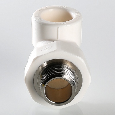 Угольник 25x1/2' НР комбинированный, полипропиленовый, белый