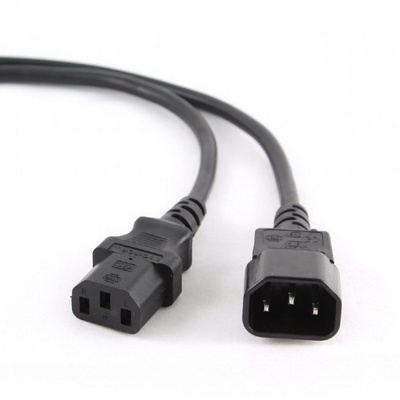 Кабель Cablexpert Кабель питания сист.блок-монитор Cablexpert PC-189-1-1.8M, 1.8м, C13-C14, Сечение провода 3x1кв.мм., черный, с заземлением {100} (792624)