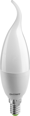 Лампа светодиодная LED 10вт Е14 белый матовая свеча на ветру