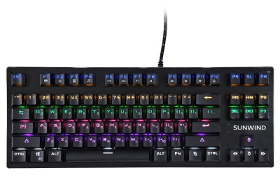 Клавиатура SunWind SW-K900G механическая черный USB Multimedia for gamer LED