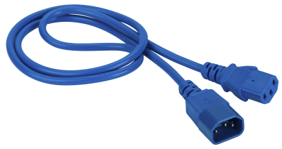 Шнур питания C13-C14, 3х0.75, 220В, 10А, синий, 1.8 метра (LAN-PP13/14-1.8-BL)
