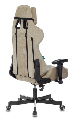 Кресло игровое Бюрократ VIKING KNIGHT Fabric песочный Light-21 с подголов. крестовина металл