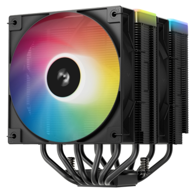 Кулер для процессора DEEPCOOL AG620 BK ARGB V2 LGA20XX/1700/1200/115X/AM5/AM4 (9шт/кор, TDP 260W, PWM, ARGB DUAL Fan 120mm, 6 тепл. трубок, черный) RET