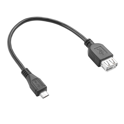Адаптер переходник OTG 0.15m USB 2.0, MicroUSB, черный Адаптер переходник 4PH-R90033