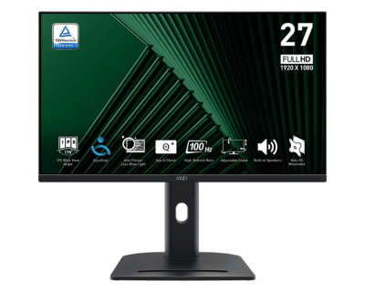 Монитор MSI 27" Pro MP275PG черный IPS LED 1ms 16:9 HDMI M/M матовая HAS Piv 1000:1 300cd 178гр/178гр 1920x1080 100Hz VGA DP FHD 3.9кг