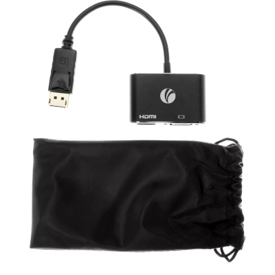 Кабель-переходник DisplayPort(M) ---> HDMI(F)+VGA(F)4K@30Hz VCOM Allum shell<CG640M-0.15> Кабель-переходник VCOM DisplayPort M/HDMI F/VGA F (CG640M-0.15)