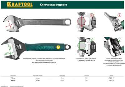 Ключ разв. Kraftool 27263-15