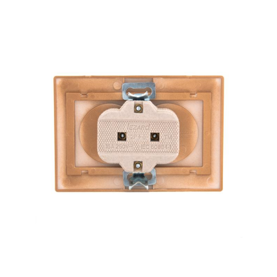 Розетка 2-м СП Mira 16А IP20 без заземл. со вставкой керамика зол. метал. LEZARD 701-1313-128