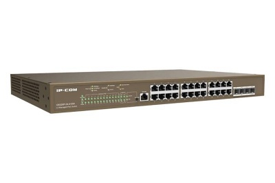 IP-COM G5328P-24-410W Управляемый PoE коммутатор третьего уровня с 24 гигабитными портами PoE, 4 SFP и 1 Console порт