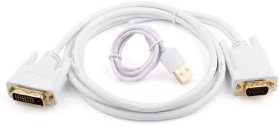 Кабель DVI-VGA 1.8 m (DVI-D с чипом, белый, в пакете) ATcom DVI-D (m) - VGA (m) 1.8 м (AT9505)