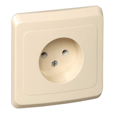 Systeme electric PC16-001K ЭТЮД С/У РОЗЕТКА без заземления без шторок , 16А 250B, КРЕМОВЫЙ, Россия