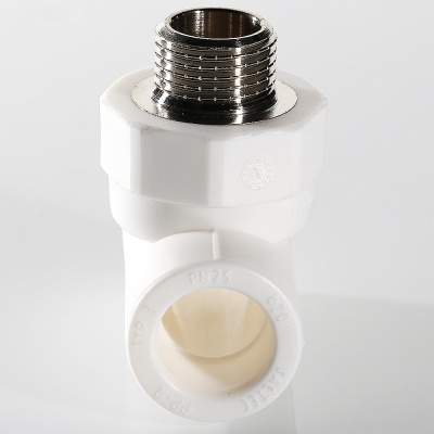 Тройник комбинированный 20x3/4' НР полипропиленовый PPR белый