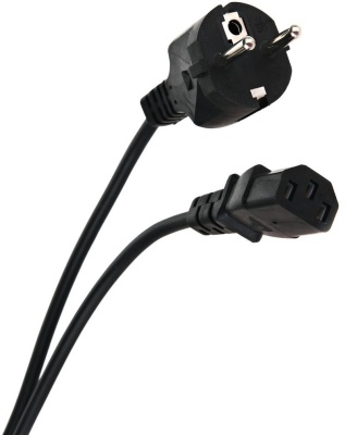 Кабель компьютер - розетка 220V <3.0м> (Европейский стандарт)  <TP021-3.0-BK> VCOM Telecom TP021-3.0-BK
