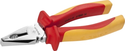 Плоскогубцы ЗУБР "ПРОФЕССИОНАЛ" "ПРОФИЭЛЕКТРИК", диэлектрические комбинированные, двухкомп рукоятка, до ~1000В, 180мм 22145-1-18